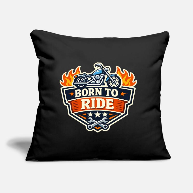 BornToRide Motorcycle Logo Sofa pillow with filling 45cm x 45cm