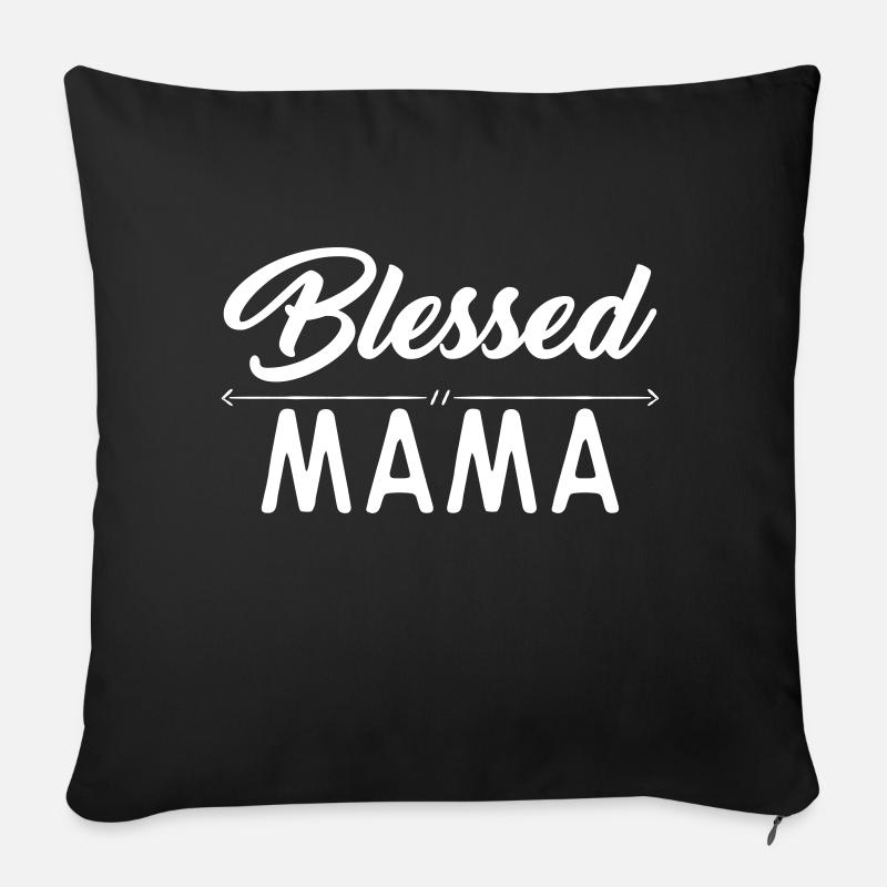 Blessed Mama - Sofakissen mit Füllung 45 x 45 cm - Schwarz