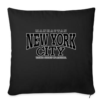 New York City Manhattan noir - Coussin et housse de 45 x 45 cm - noir - Devant