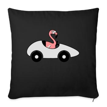 auto fahren rasen sportwagen fuehrerschein flaming - Sofakissen mit Füllung 45 x 45 cm - Schwarz - Vorne