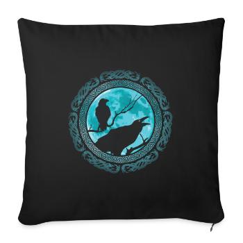 Odins Raben Hugin et Munin Vikings - Coussin et housse de 45 x 45 cm - noir - Devant