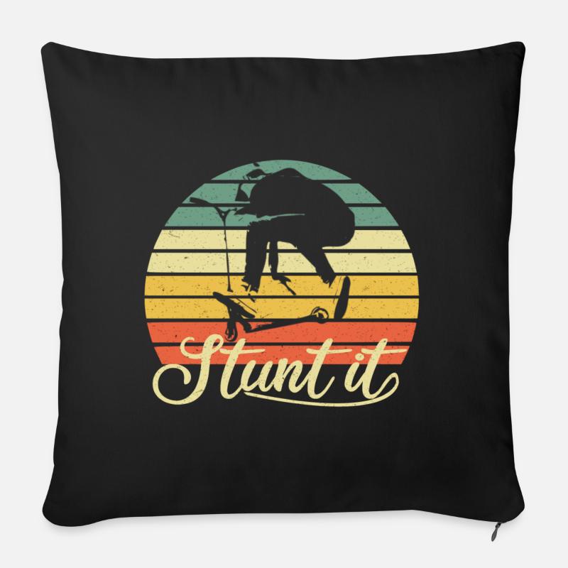 Scooter stunt kick scooter e-scooter retro gift - Sofa pillow with filling 45cm x 45cm - black