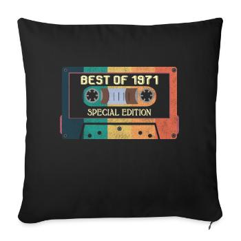 Best of 1971 Mixtape 50e anniversaire - Coussin et housse de 45 x 45 cm - noir - Devant