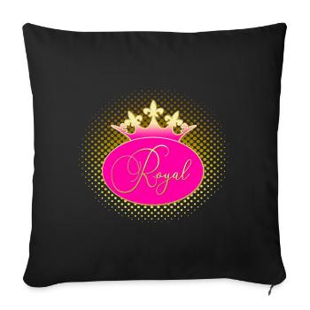 ROYAL Crown Gold Pink - Sofa pillow with filling 45cm x 45cm - black - Front