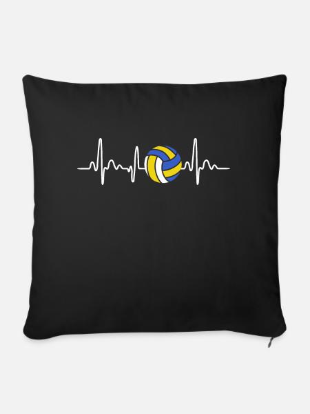 Volleyball Volleyballer Herzschlag - Sofakissen mit Füllung 45 x 45 cm - Schwarz