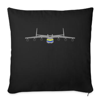 Antonov An 225 weiß gelb blau - Sofakissen mit Füllung 45 x 45 cm - Schwarz - Vorne