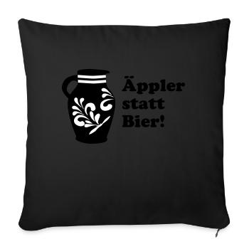 Bembel "Äppler statt Bier" #Frankfurt #069 #Bembel - Sofakissen mit Füllung 45 x 45 cm - Schwarz - Vorne