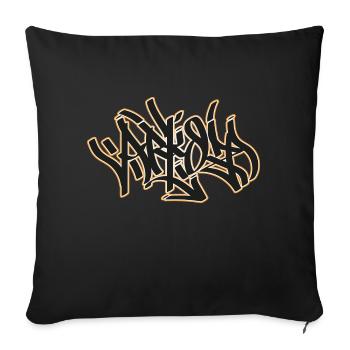Arkoz Cali Gold Tshirt Graffiti Design Artiste - Coussin et housse de 45 x 45 cm - noir - Devant
