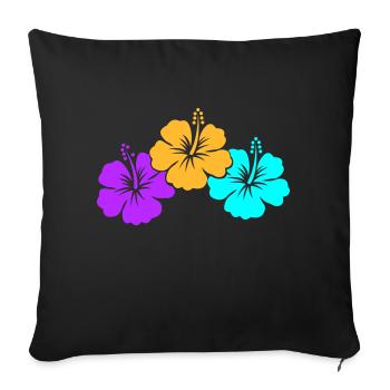 hibiscus - Sofa pillow with filling 45cm x 45cm - black - Front