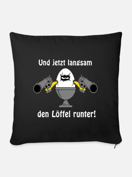 Löffel runter - Sofakissen mit Füllung 45 x 45 cm - Schwarz