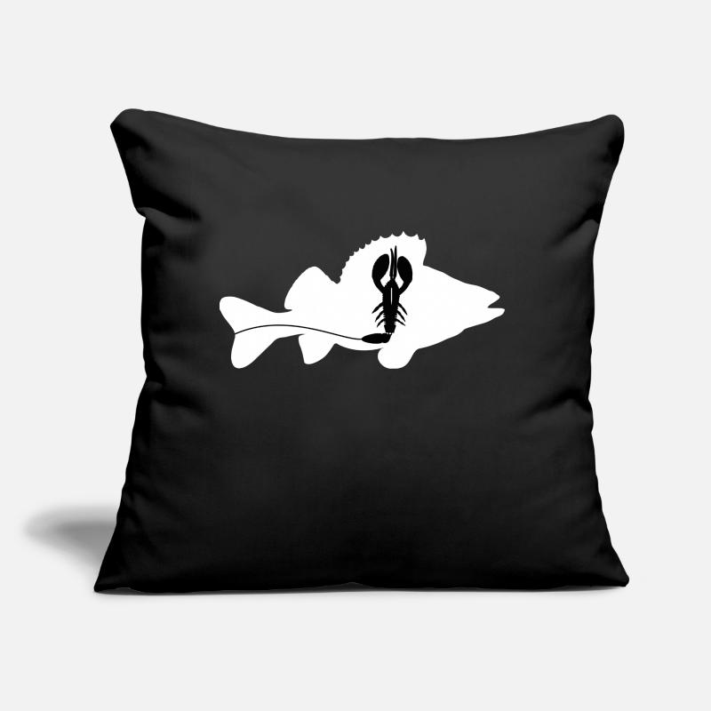 Barsch mit Creature Bait - weiß Sofakissen mit Füllung 45 x 45 cm