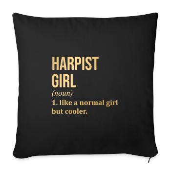 harpe - Coussin et housse de 45 x 45 cm - noir - Devant