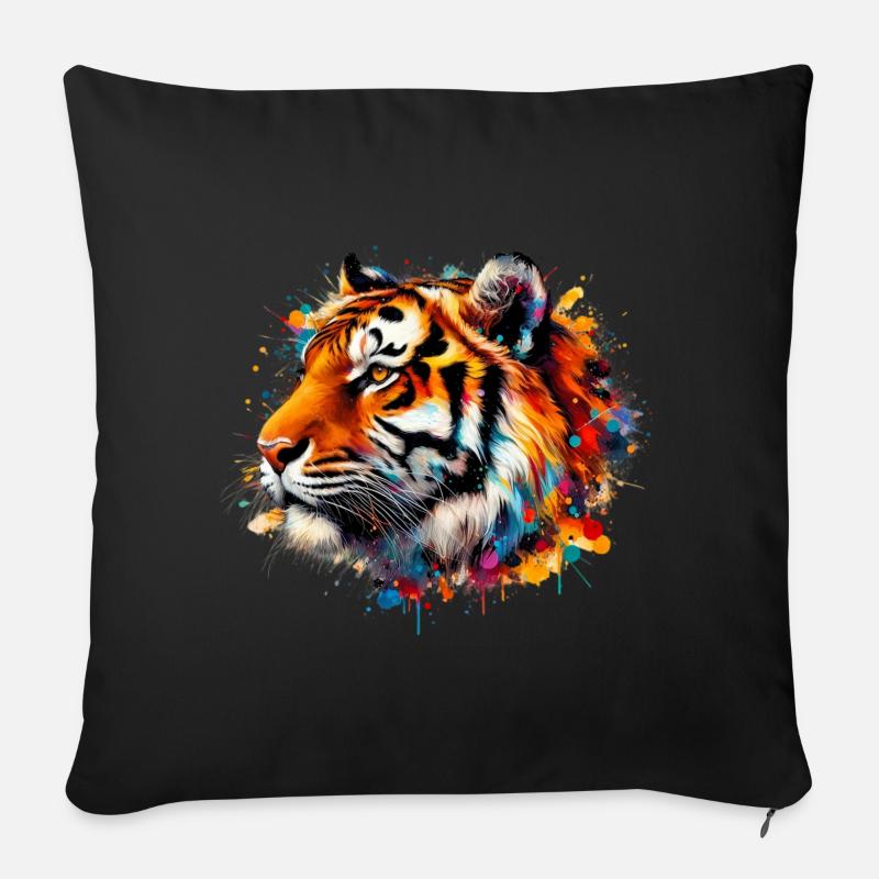 Tiger - Sofakissen mit Füllung 45 x 45 cm - Schwarz