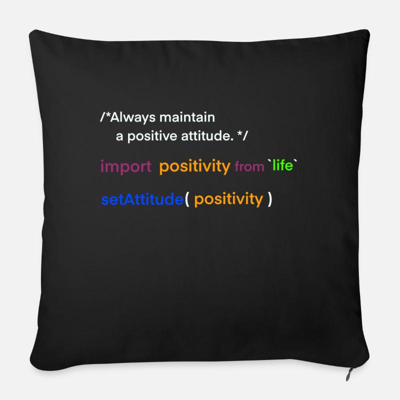 code your life - Coussin et housse de 45 x 45 cm - noir