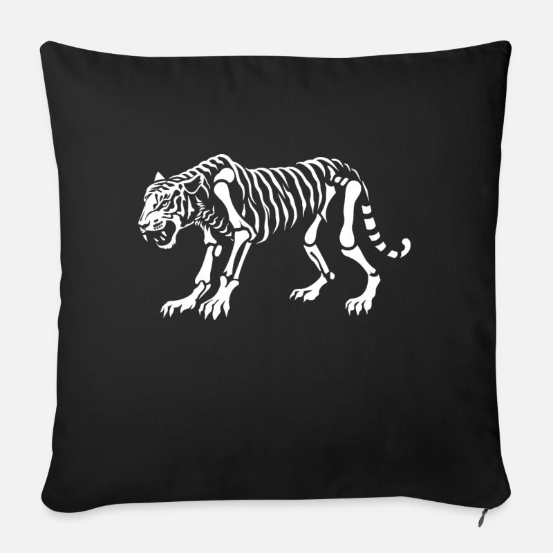 Tiger Skeleton - Sofa pillow with filling 45cm x 45cm - black