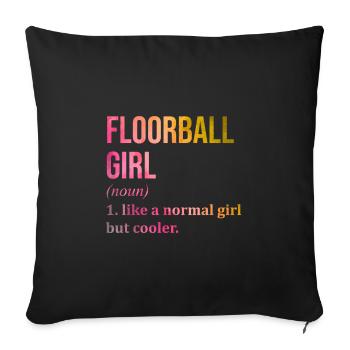 Floorball - Sofakissen mit Füllung 45 x 45 cm - Schwarz - Vorne