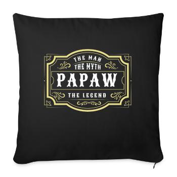 Dad Father Grandpa Gift Idea Papaw Saying Retro - Sofa pillow with filling 45cm x 45cm - black - Front