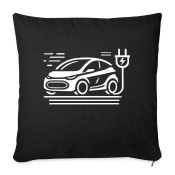 E-auto Power – Mobilité durable - Coussin et housse de 45 x 45 cm - noir - Devant