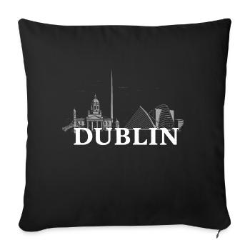 Design de la ville de Dublin - Coussin et housse de 45 x 45 cm - noir - Devant