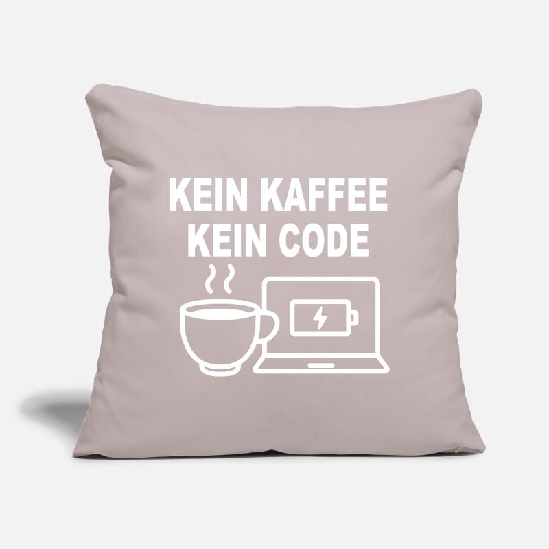 Kein Kaffee Kein Code – Funny Programmer Design Sofakissen mit Füllung 45 x 45 cm