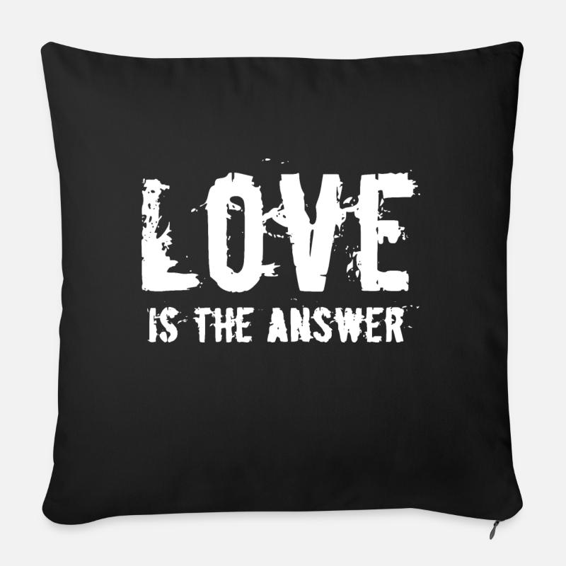 LOVE IS THE ANSWER - Sofakissen mit Füllung 45 x 45 cm - Schwarz