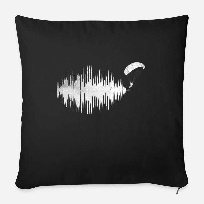 Herzfrequenz Frequenz Paragleiter Paragleiten - Sofakissen mit Füllung 45 x 45 cm - Schwarz