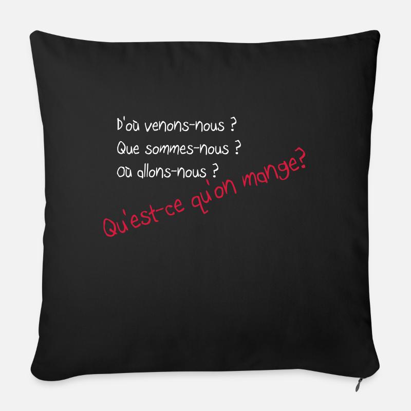 Citations - Coussin et housse de 45 x 45 cm - noir
