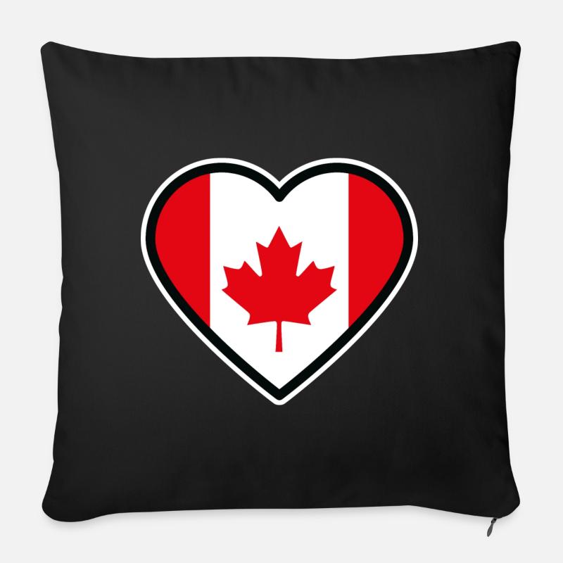 kanada flagge herz - Sofakissen mit Füllung 45 x 45 cm - Schwarz