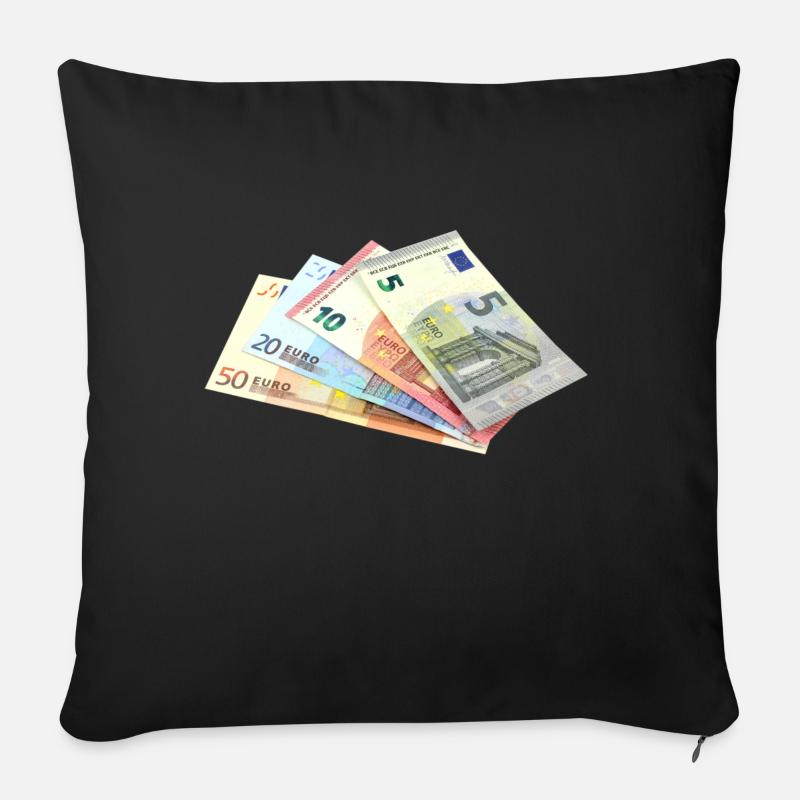Geld. Euro banknotes - Sofakissen mit Füllung 45 x 45 cm - Schwarz