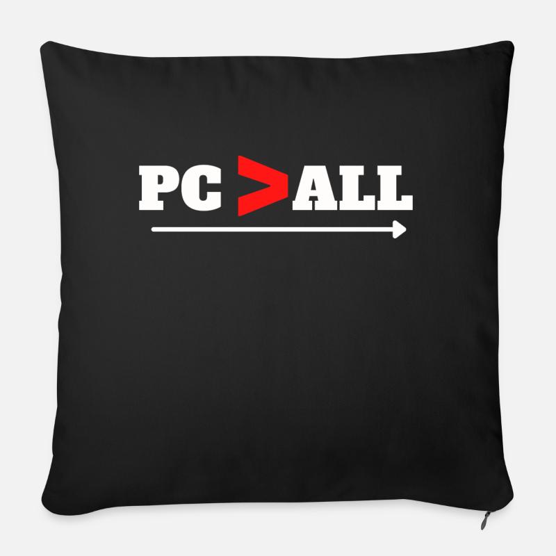 Pc vs all - Coussin et housse de 45 x 45 cm - noir