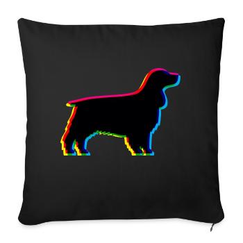 CMYK Deutsch Cocker Spaniel - Sofa pillow with filling 45cm x 45cm - black - Front