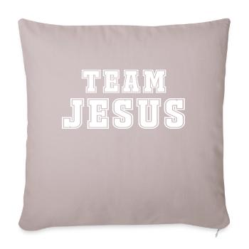 Team Jesus - Sofa pillow with filling 45cm x 45cm - light taupe - Front