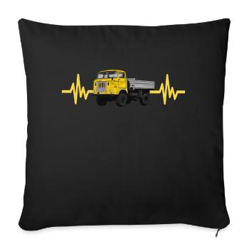 IFA DDR Truck Model W50 Heartbeat - Sofa pillow with filling 45cm x 45cm - black - Front