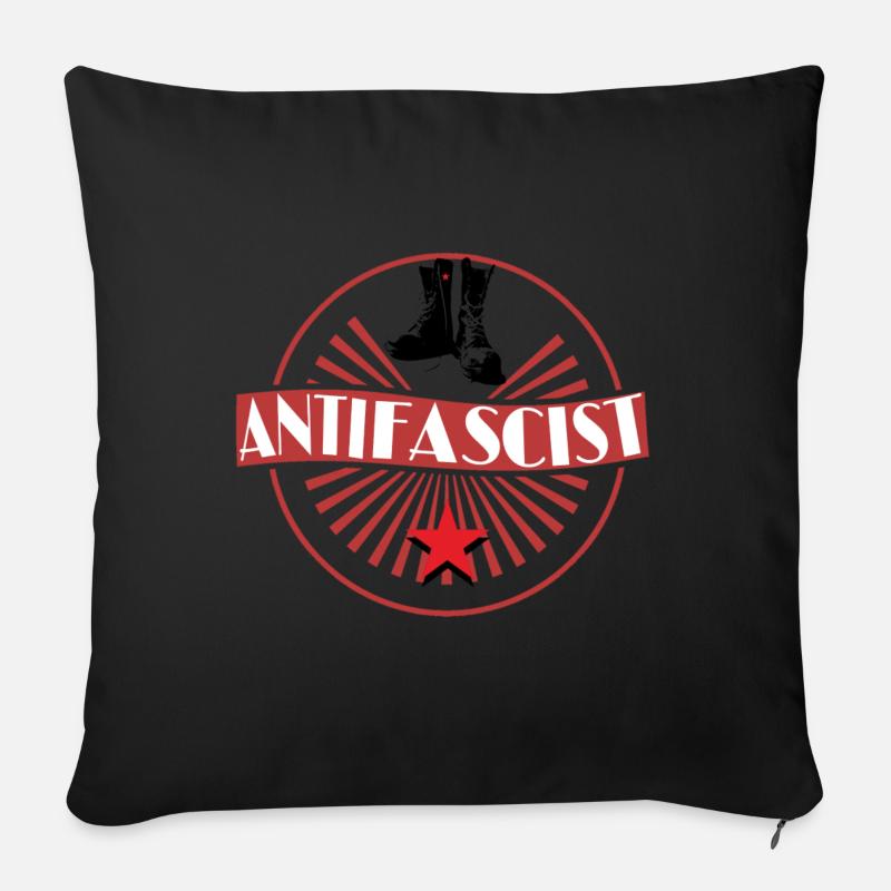 Antifa - Sofakissen mit Füllung 45 x 45 cm - Schwarz