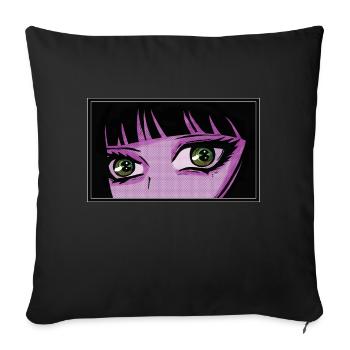 Anime Eyes Vaporwave - Sofa pillow with filling 45cm x 45cm - black - Front