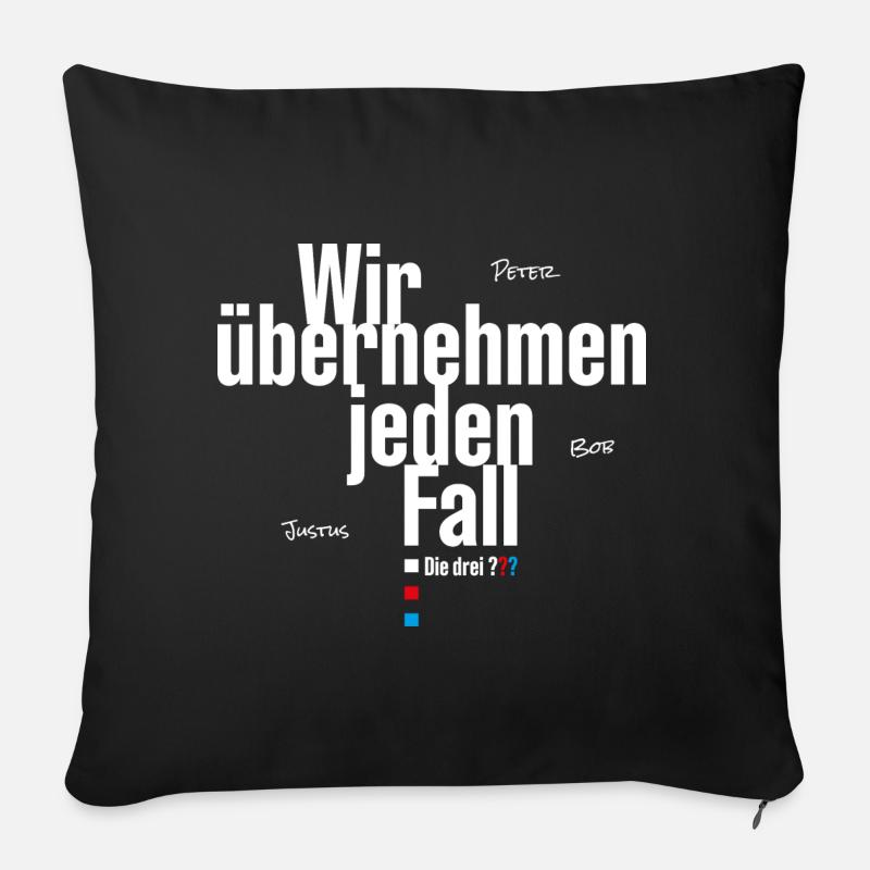 Die Drei ??? Wir übernehmen jeden Fall - Sofakissen mit Füllung 45 x 45 cm - Schwarz