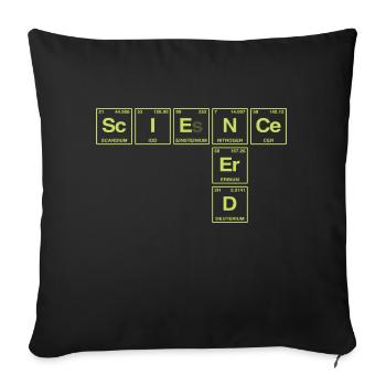 Funny saying for researchers & nerds - Sofa pillow with filling 45cm x 45cm - black - Front