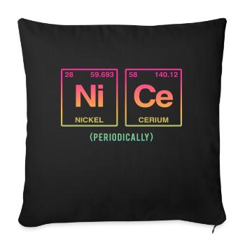 NICE with elements of the periodic table - Sofa pillow with filling 45cm x 45cm - black - Front