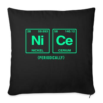 NICE with elements of the periodic table - Sofa pillow with filling 45cm x 45cm - black - Front