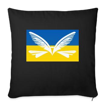 Ailes pour la liberté Paix - Coussin et housse de 45 x 45 cm - noir - Devant