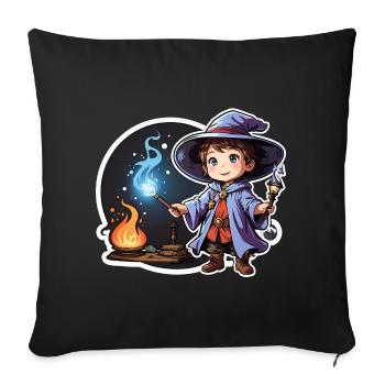 Apprentice Wizard - Sofa pillow with filling 45cm x 45cm - black - Front