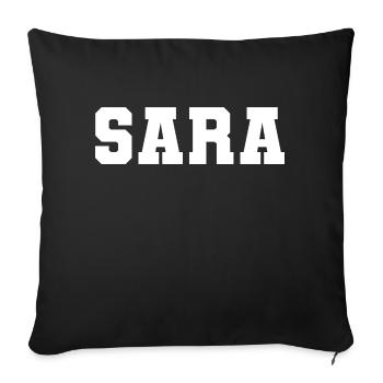 Name - Sara - Sofa pillow with filling 45cm x 45cm - black - Front