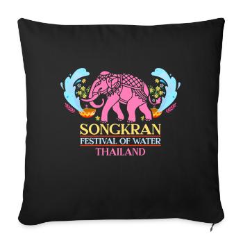 SongKran Festival Des Wassers Thailand - Sofakissen mit Füllung 45 x 45 cm - Schwarz - Vorne