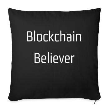 Blockchain believer - Sofa pillow with filling 45cm x 45cm - black - Front
