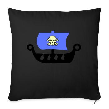 pirate ship - Sofa pillow with filling 45cm x 45cm - black - Front