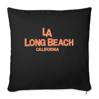 L A Long Beach california Orange 2 - Coussin et housse de 45 x 45 cm - noir - Devant