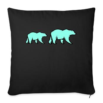 Ours polaires - Coussin et housse de 45 x 45 cm - noir - Devant