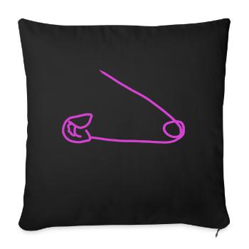 Safety pin - Sofa pillow with filling 45cm x 45cm - black - Front