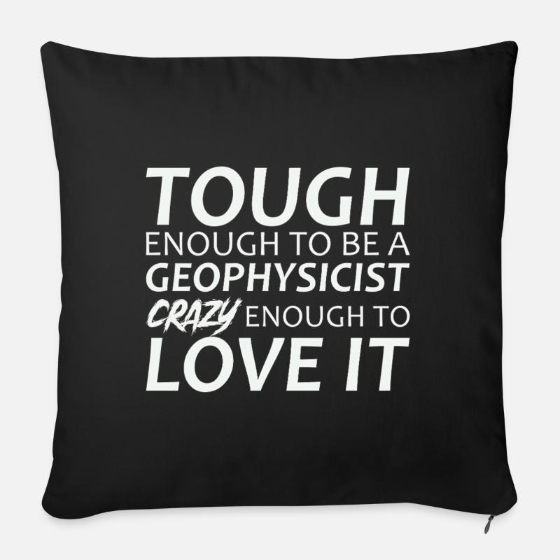Géophysicien Crazy Geophysics - Coussin et housse de 45 x 45 cm - noir