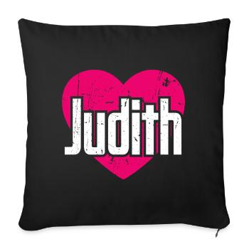 I Love Judith Pinkes Herz Ich liebe Judith - Sofakissen mit Füllung 45 x 45 cm - Schwarz - Vorne